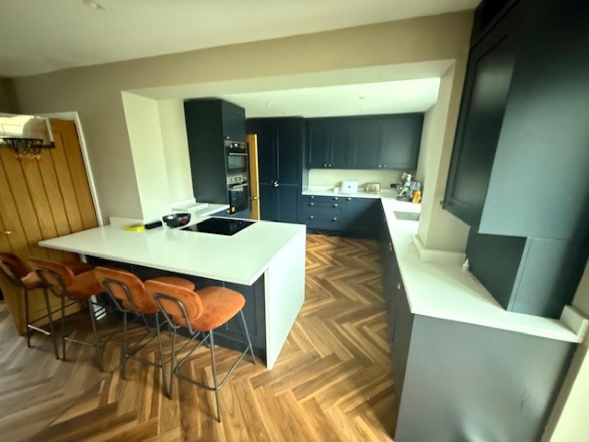 Nicola - Indigo Shaker Kitchen With Quartz Worktops - Hartford, Cheshire.